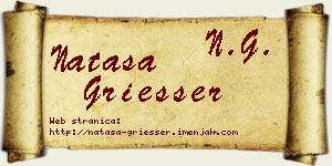 Nataša Griesser vizit kartica